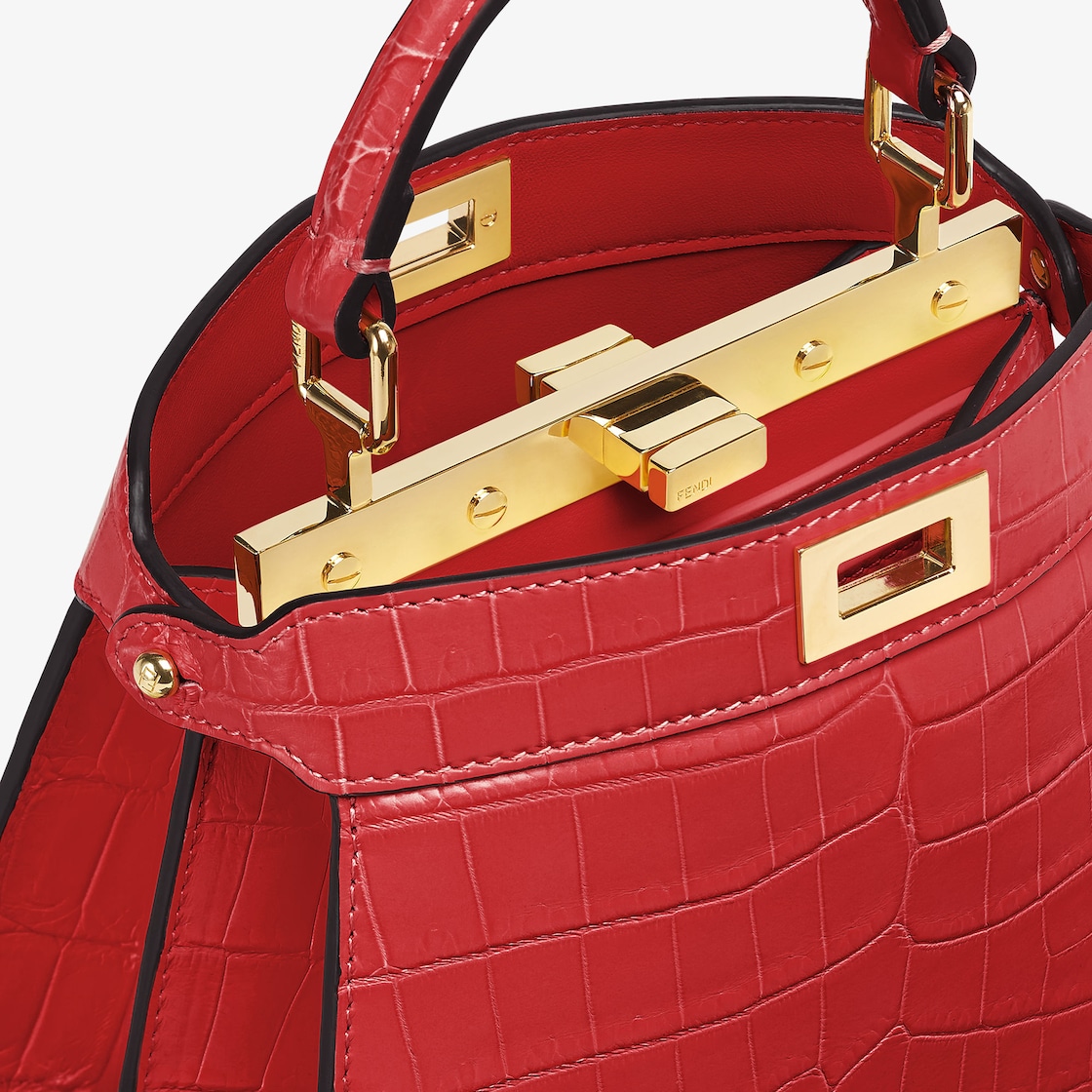 FENDI Peekaboo ISeeU Petite Red crocodile leather bag - Image 3